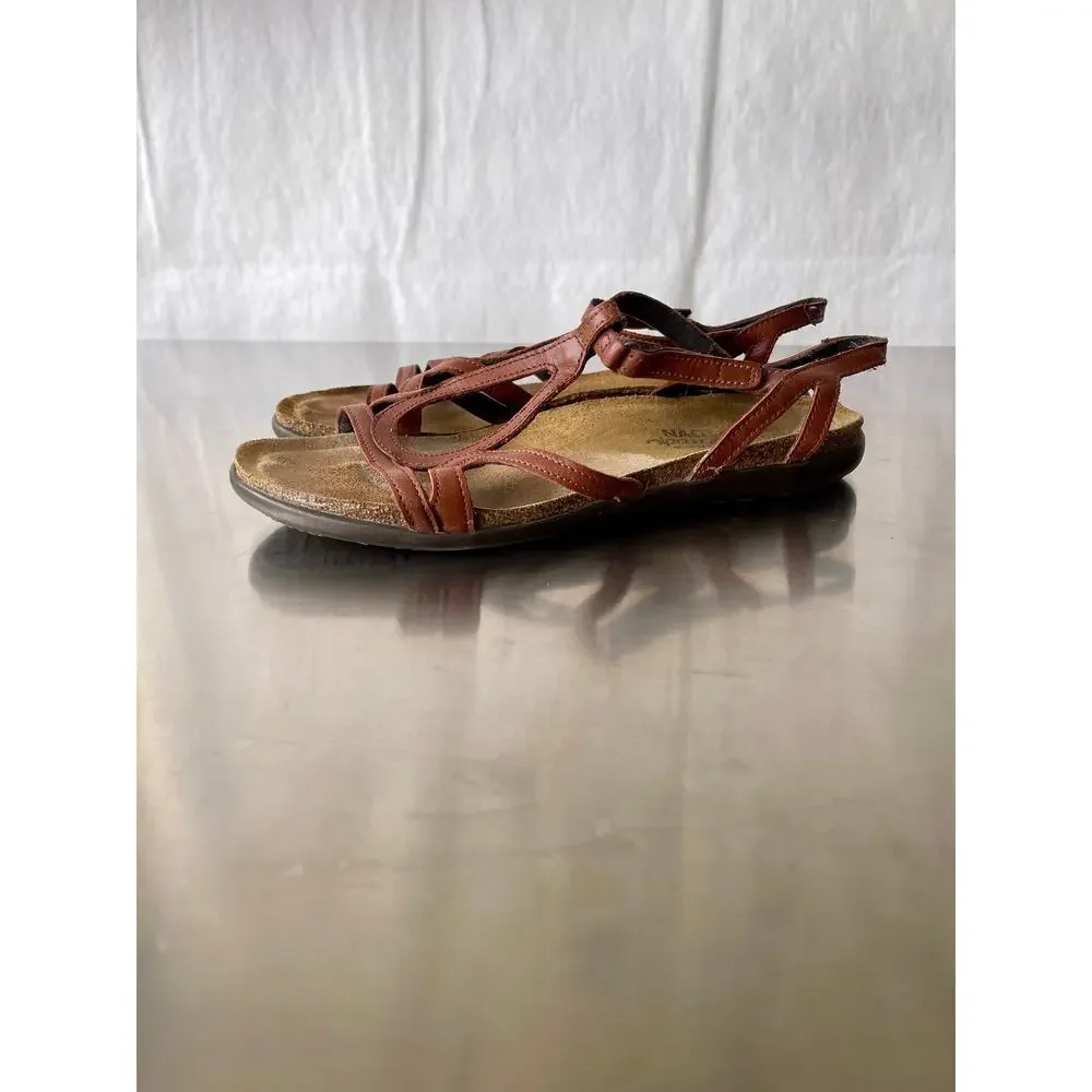 Naot Dorith Brown Maple Sandals Ankle Strap Women EU 39/US 8